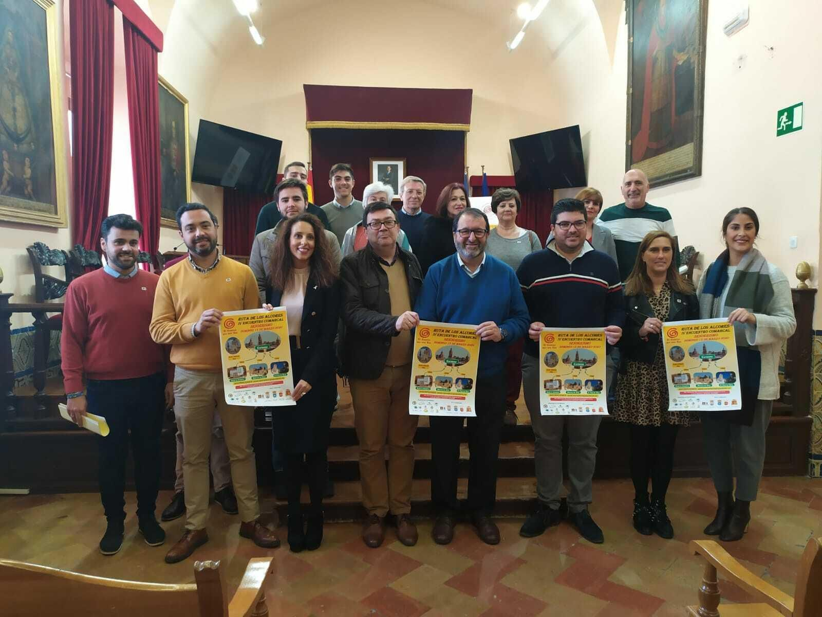 Alcaldes y concejales de la comarca de Los Alcores, en la presentación de 'El camino que unos une', que se celebra el domingo 15 de marzo