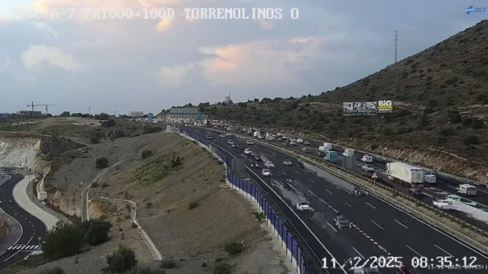 Retenciones a la altura del Arroyo de la Miel en la A7
