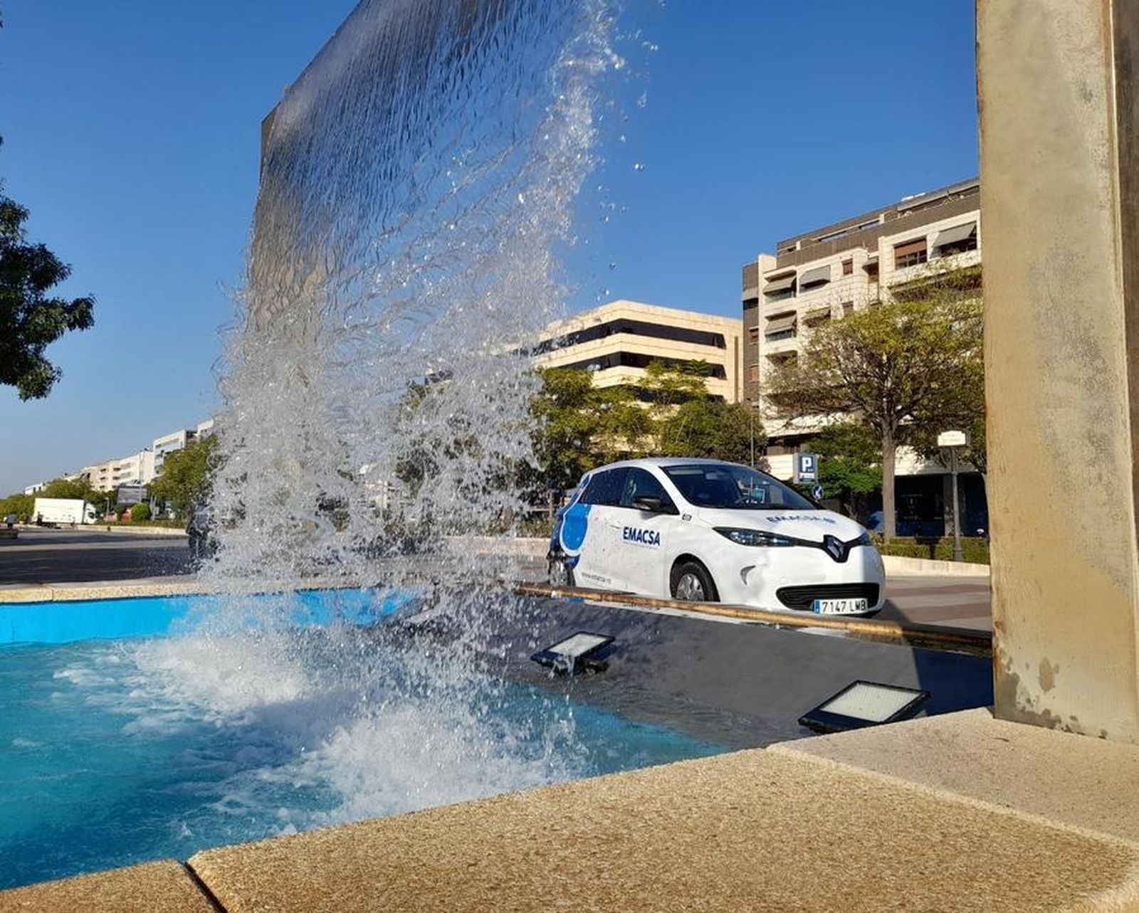 Una de las fuentes en el Vial Norte de Córdoba.