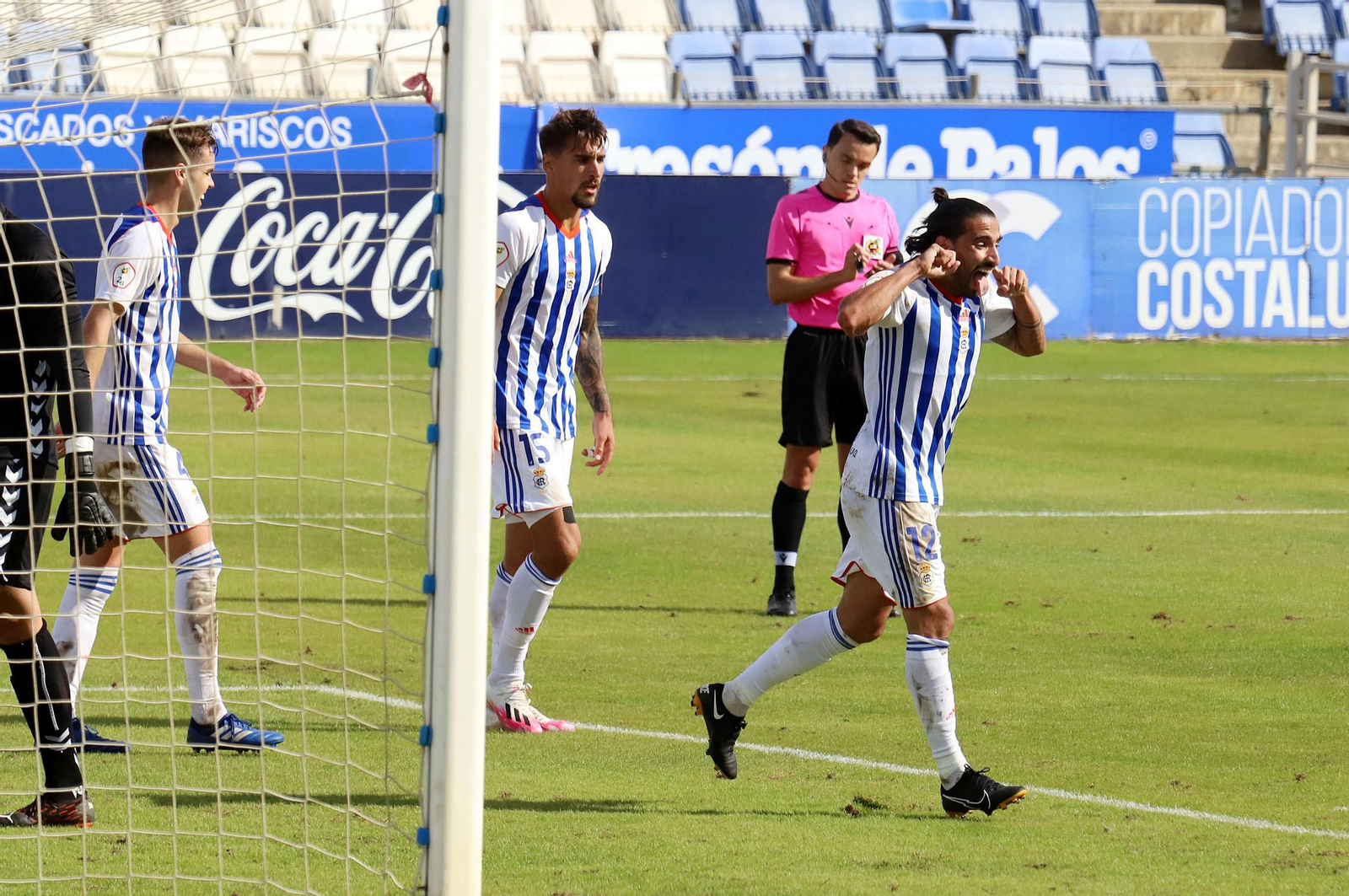 Chuli celebra el gol que le marcó la pasada jornada al filial de Las Palmas.