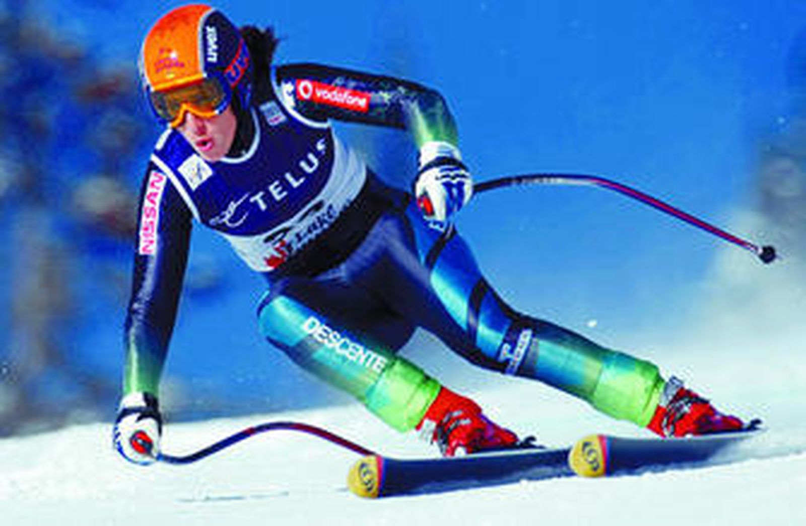 La esquiadora granadina, en el entrenamiento de ayer en Lake Louise, en el que fue trigésimo tercera.