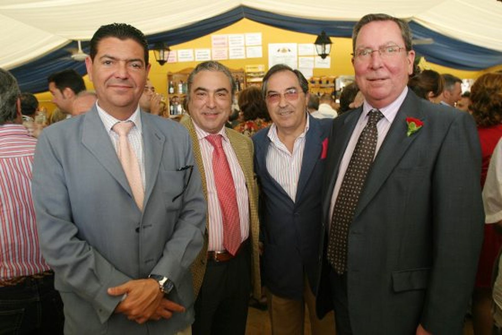 Ayer en la caseta del Diario, Alfonso Garrido, Salvador Solano, Francisco Rodríguez y José Manuel Tocón.

Foto: Vanesa Lobo