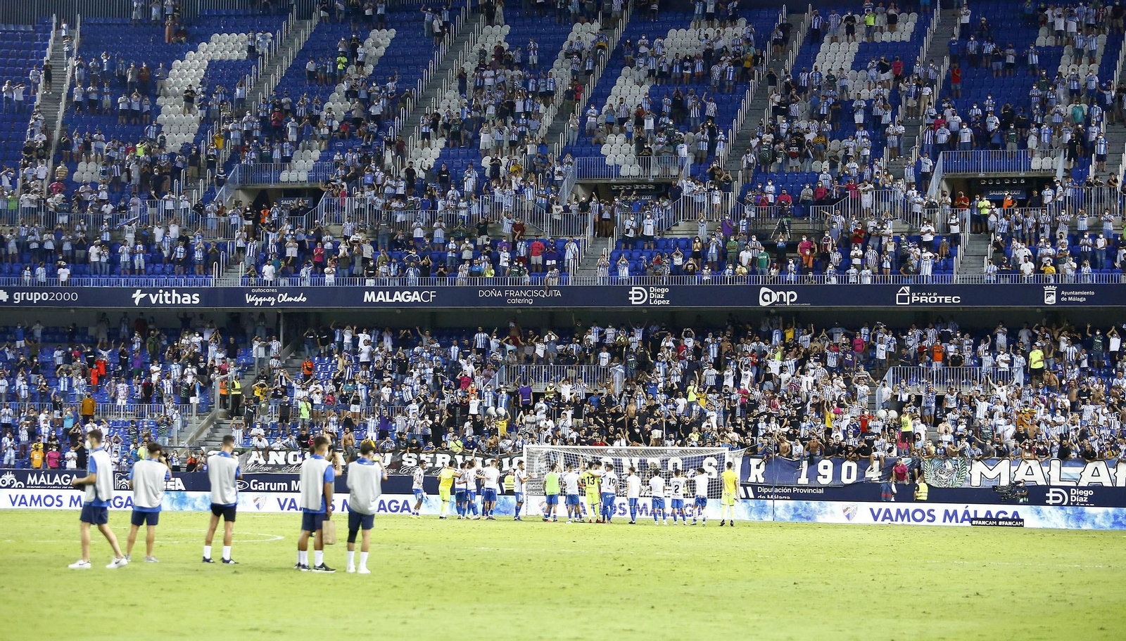 Perspectiva de La Rosaleda tras el partido ante el Girona. Perspectiva de La Rosaleda tras el partido ante el Girona.