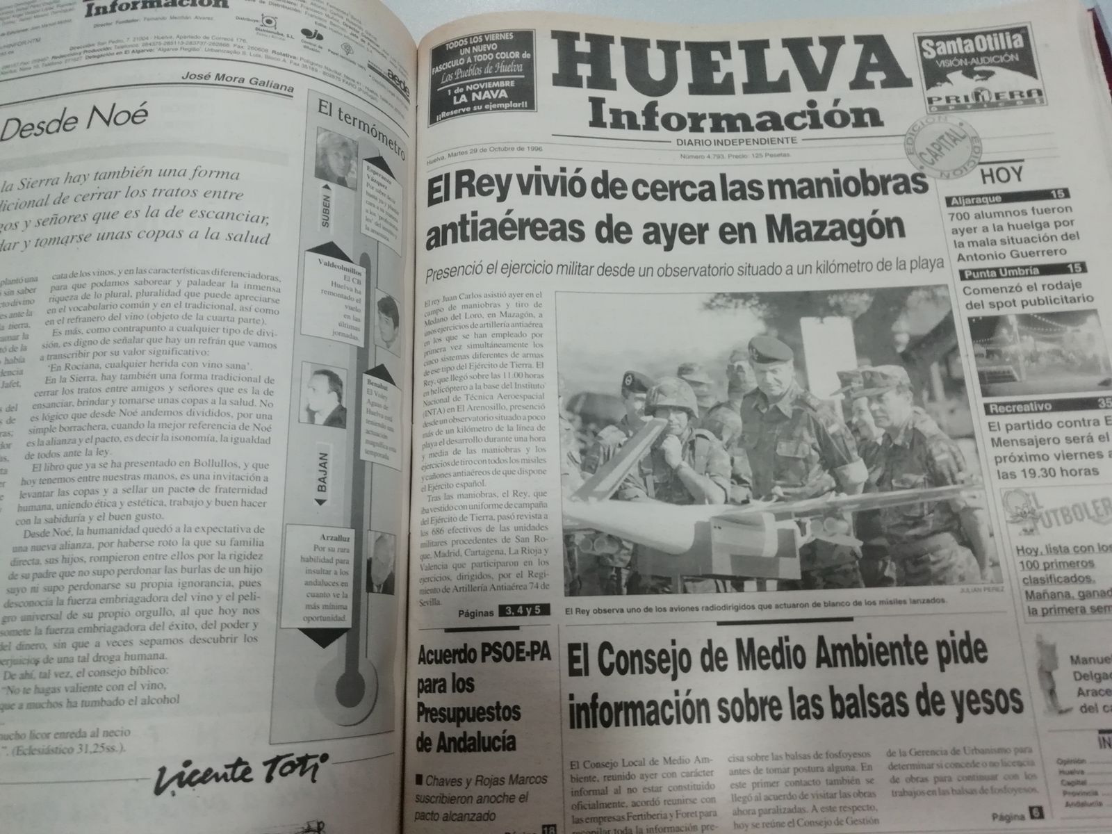 Portada de Huelva Información.