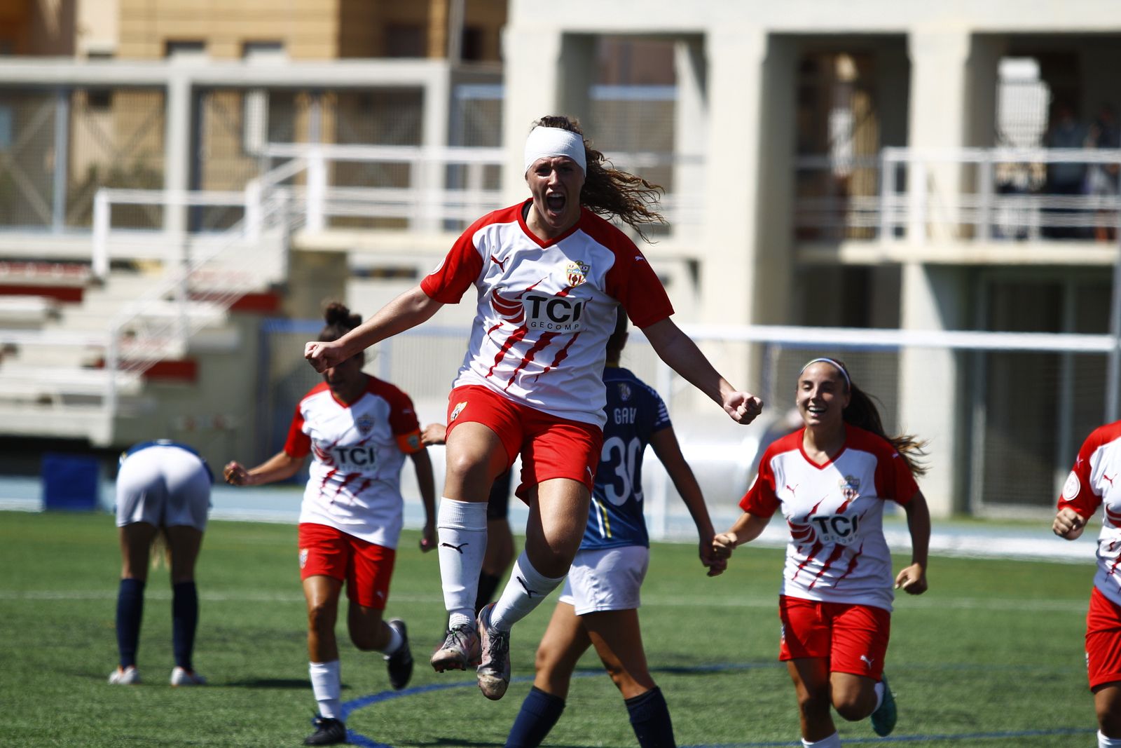 Celebración del 1-0 de la UD Almería.