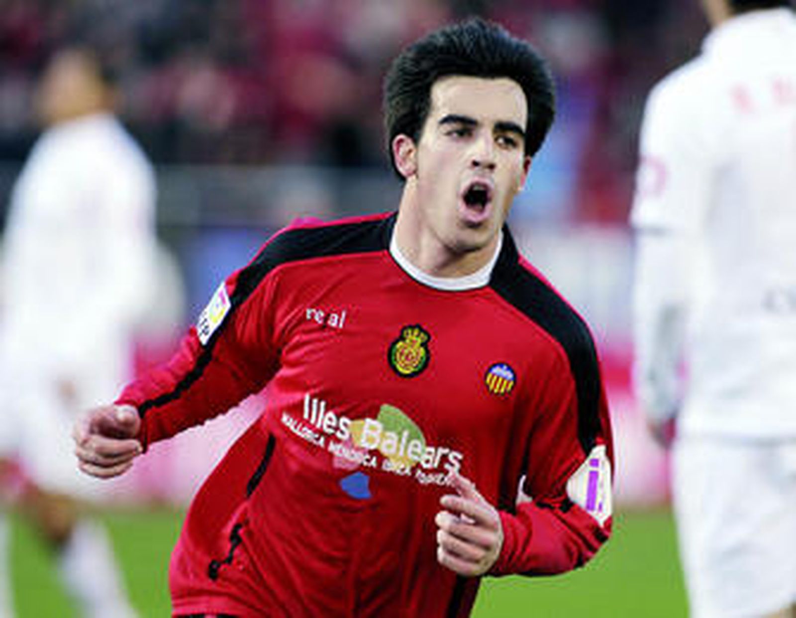 José Manuel Jurado, cantando un gol con el Mallorca.