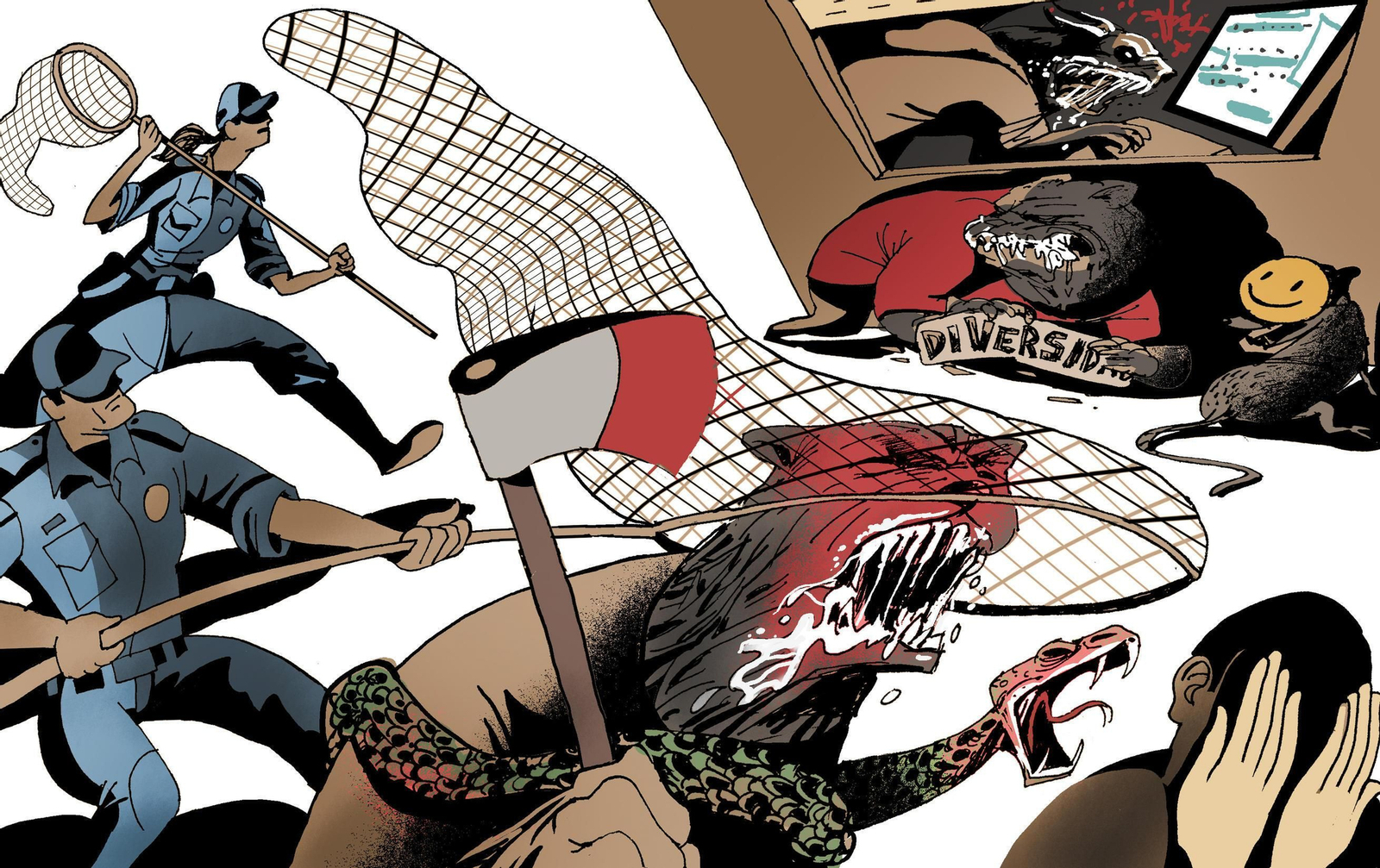 Ilustración sobre delitos de odio.