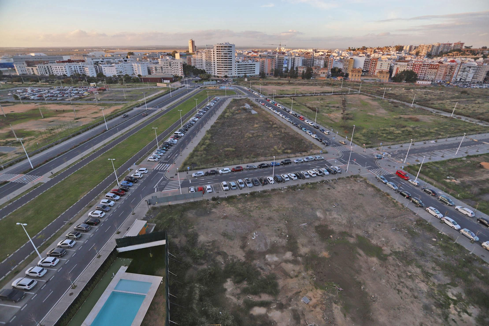 Parte del Ensanche donde se encuentra la parcela del colegio público. Parte del Ensanche donde se encuentra la parcela del colegio público.