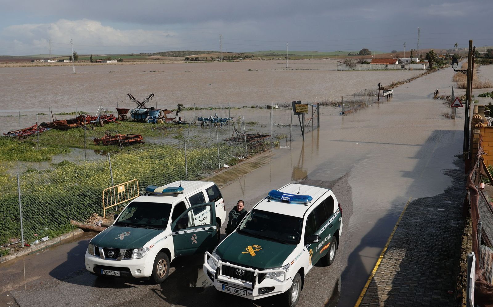 Las fotos de las inundaciones en el Palmar de Troya por la borrasca Leonardo