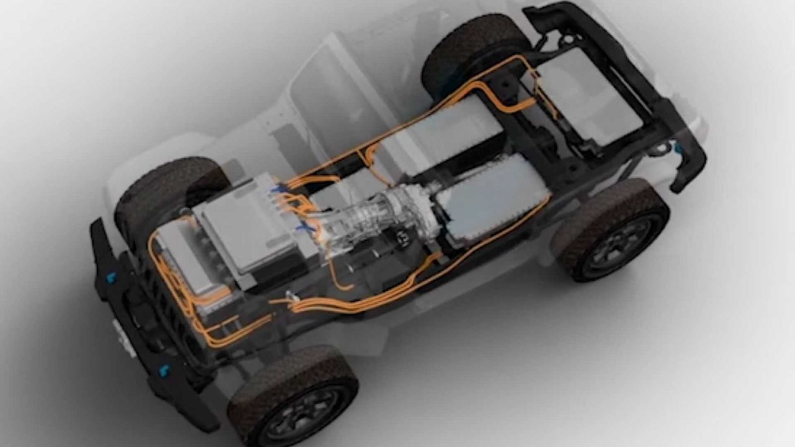 Captura del teaser dinámico del Jeep Wrangler BEV Concept.