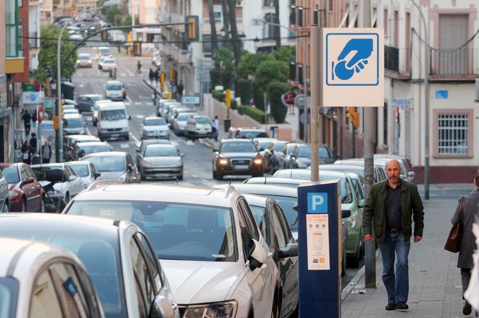 Máquina expendedora de los tickets ORA en la zona de la Merced.