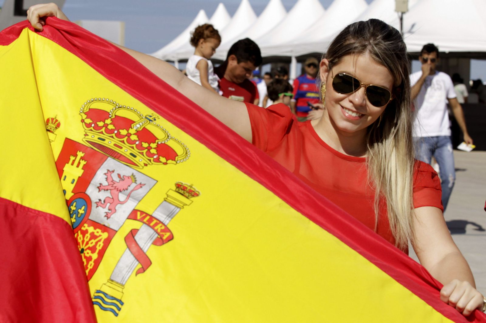 Una orgullosa hincha española.