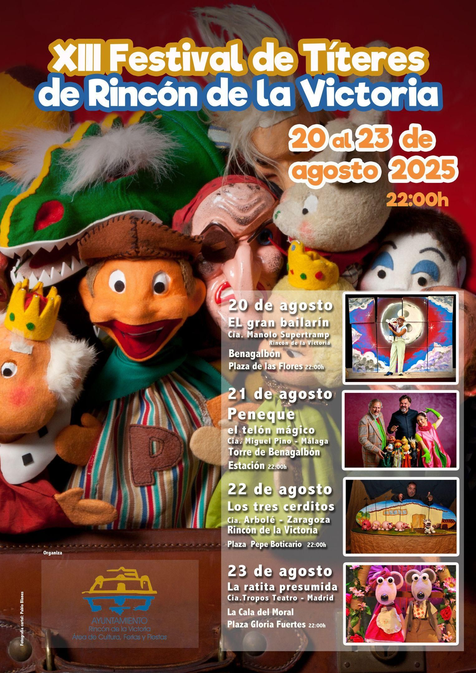 Cartel XIII Festival de Títeres de Rincón de la Víctoria.