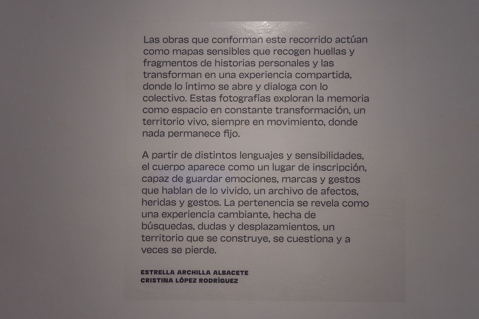 Inauguración de la exposición 'Cartografías de lo íntimo. Memorias, cuerpos y pertenencias'