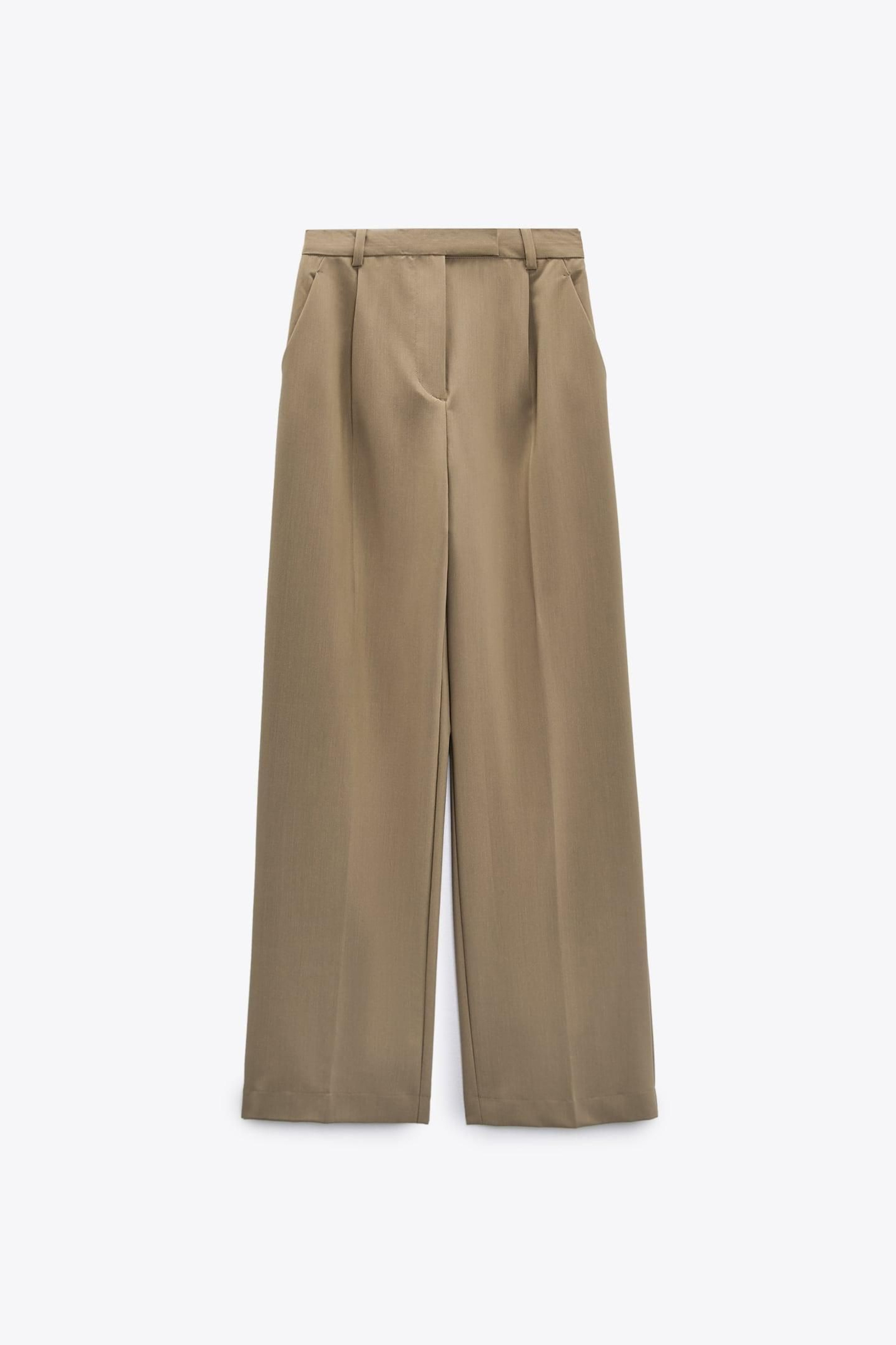 Pantalones wide leg color tostado de Zara. Pantalones wide leg color tostado de Zara.