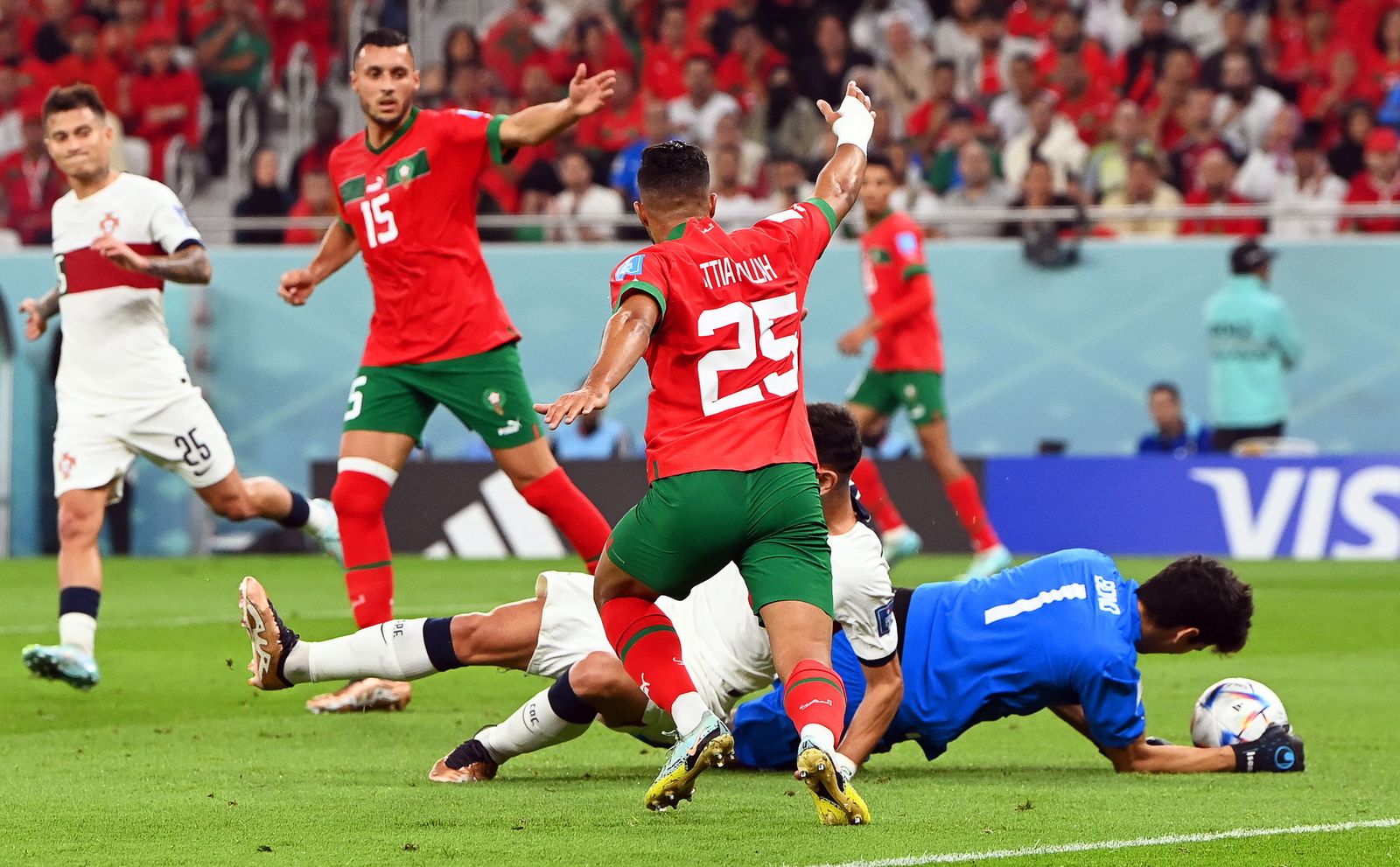 Las imágenes del Marruecos - Portugal de los cuartos de final del Mundial de Qatar