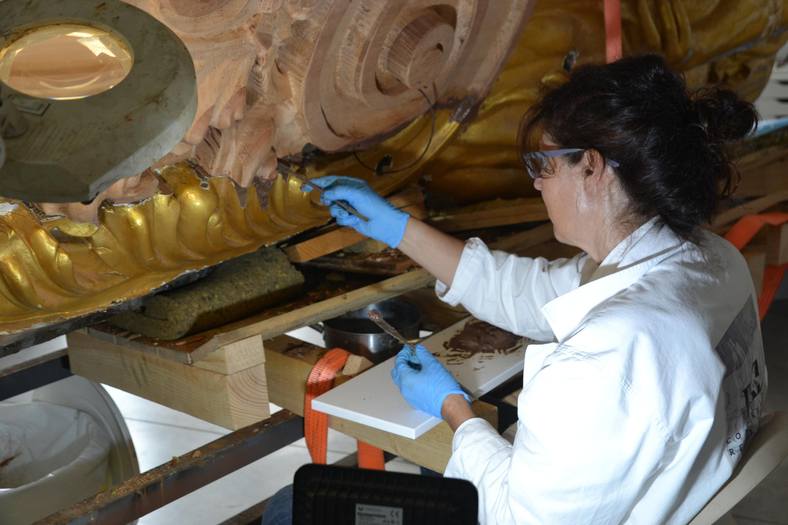 Así ha sido la restauración en Jerez de la diosa de Elcano