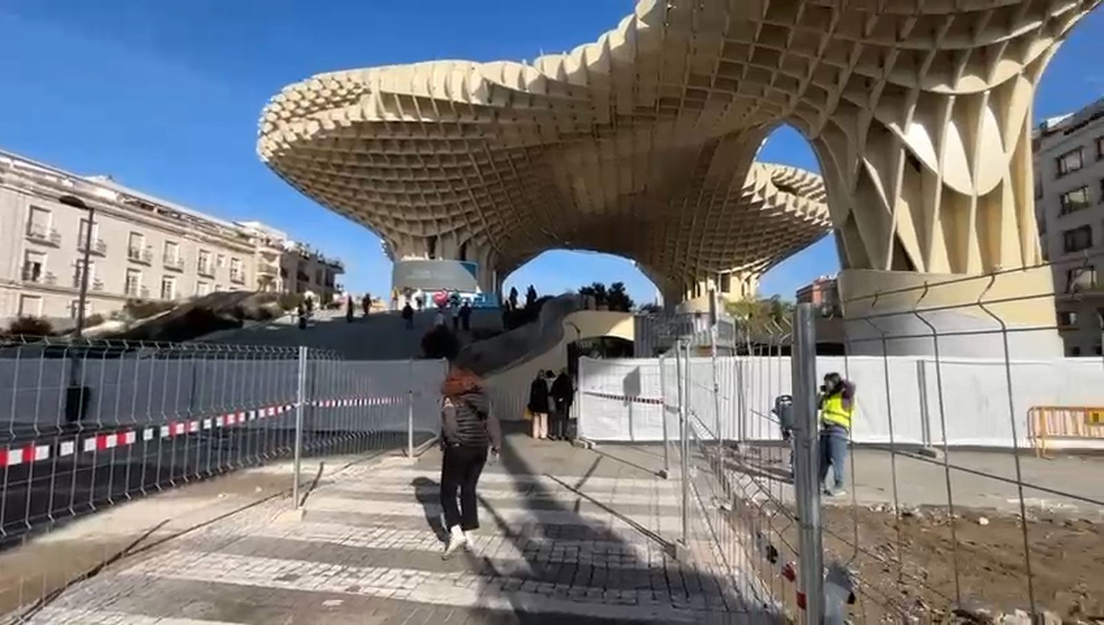 Así están las obras en las setas de la Encarnación por el Tranvibús hasta febrero