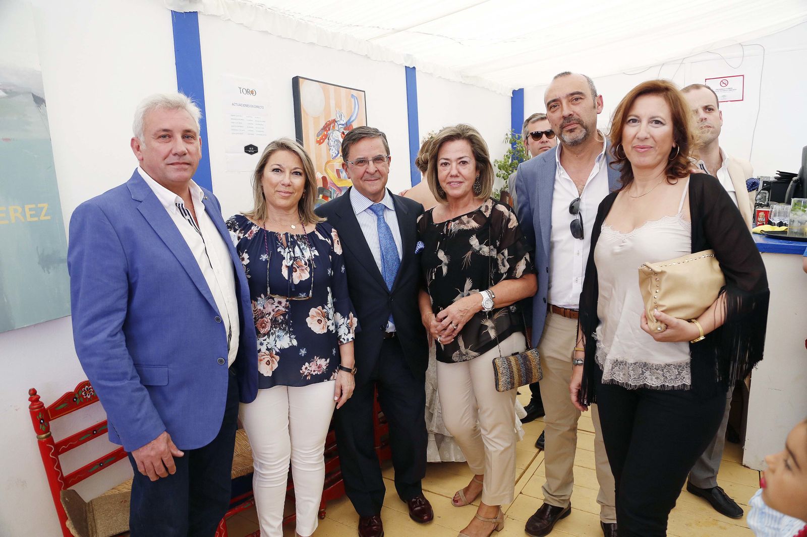 El director general de Cajasur, Francisco Rapún, Mila Coronas, Joaquín Villegas, Ana Cecilia, África González y Ángel Flores.