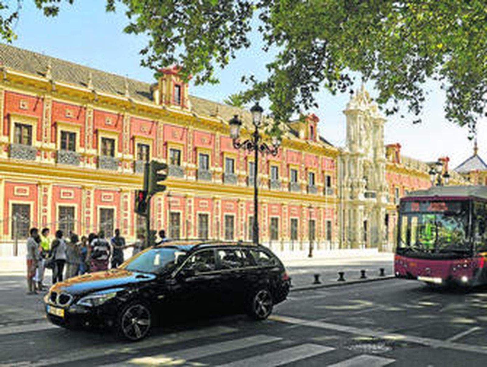 El entorno del Palacio de San Telmo quedará totalmente cerrado al tráfico.