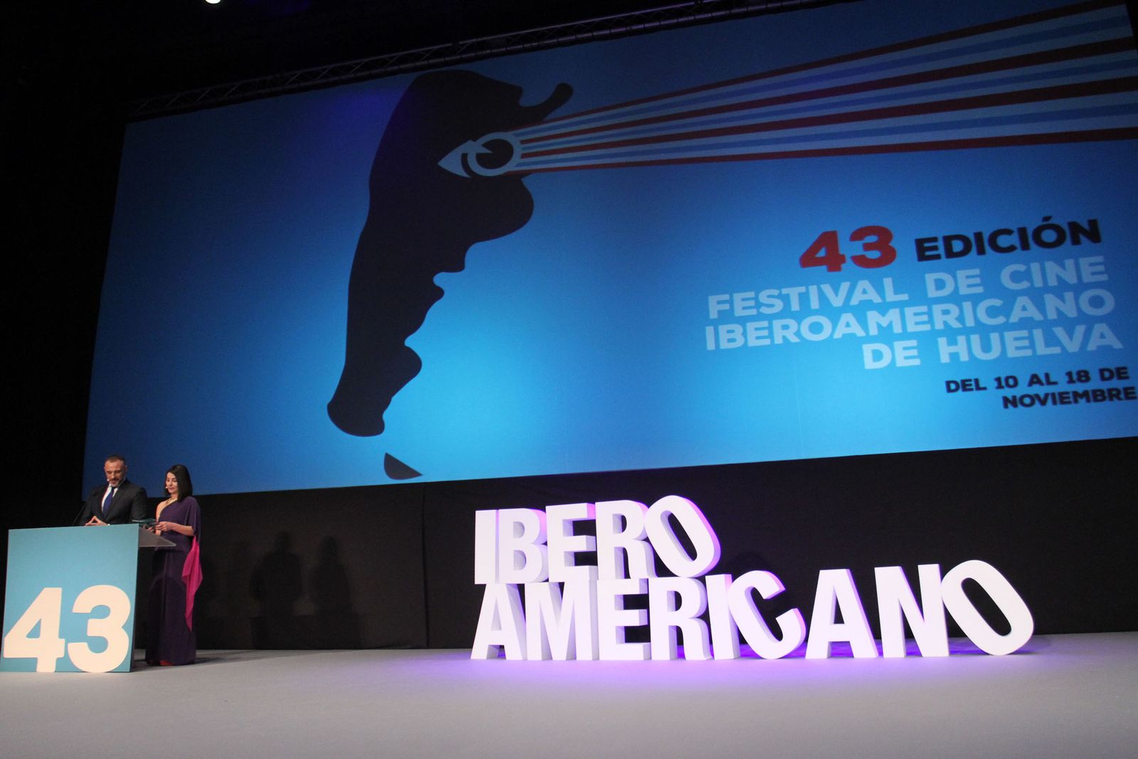 Gala inaugural de la 43 edición del Festival de cine Iberoamericano de Huelva.