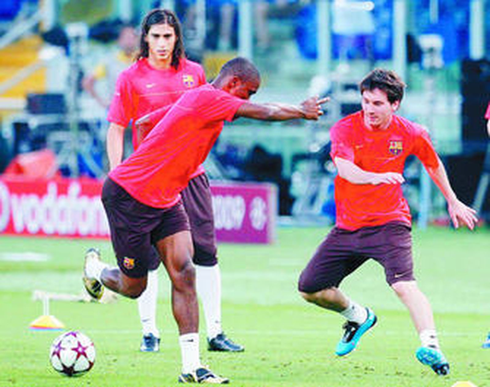 Cristiano Ronaldo, en la sesión previa a la final en Roma.