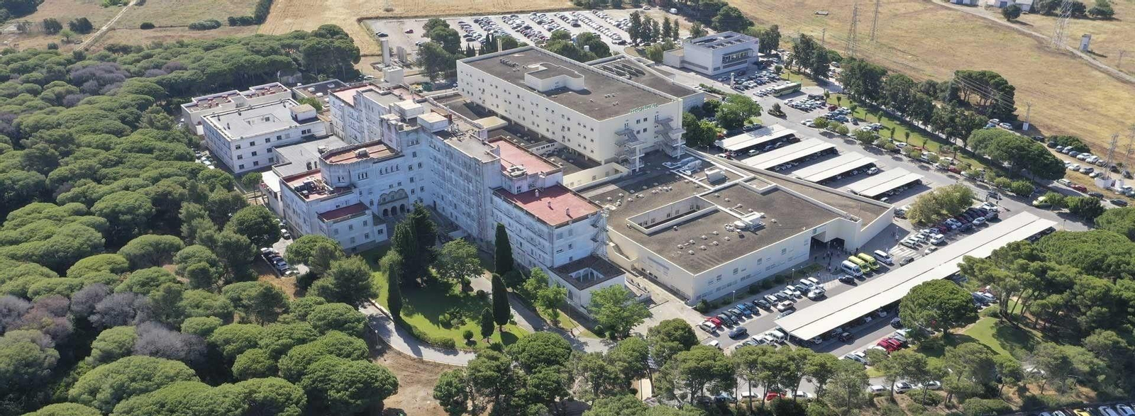 Vista aérea del Hospital de Puerto Real.