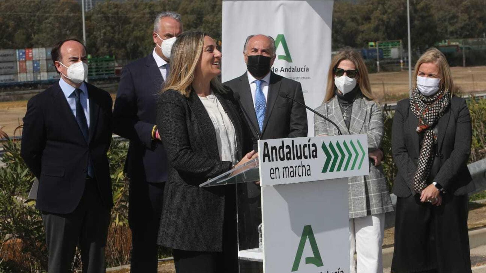 La consejera de Fomento, Marifrán Carazo, interviene en el acto. La consejera de Fomento, Marifrán Carazo, interviene en el acto.