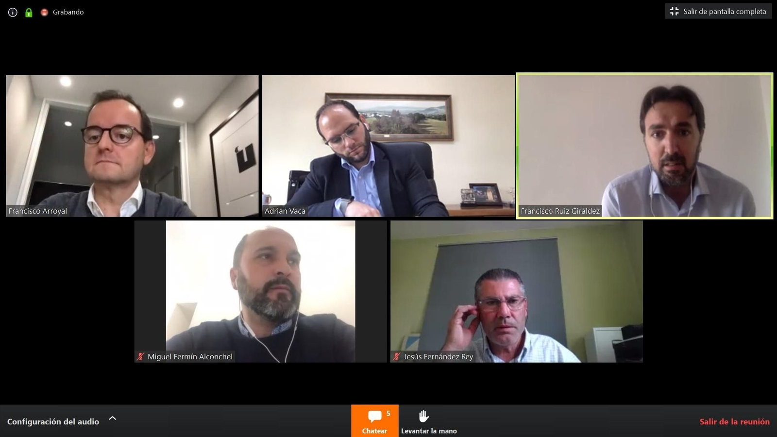 De izquierda a derecha y de arriba abajo: Francisco Arroyal, Adrián Vaca, Francisco Ruiz, Miguel Alconchel y Jesús Fernández.