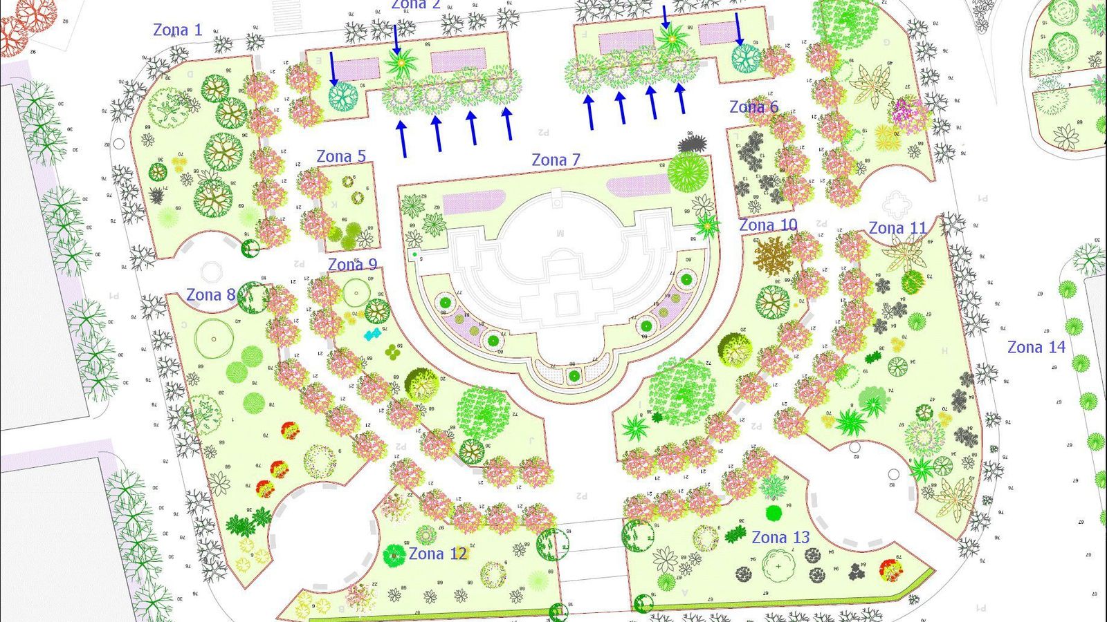 Plano facilitado por los tres colectivos a las Delegaciones de Urbanismo y Medio Ambiente