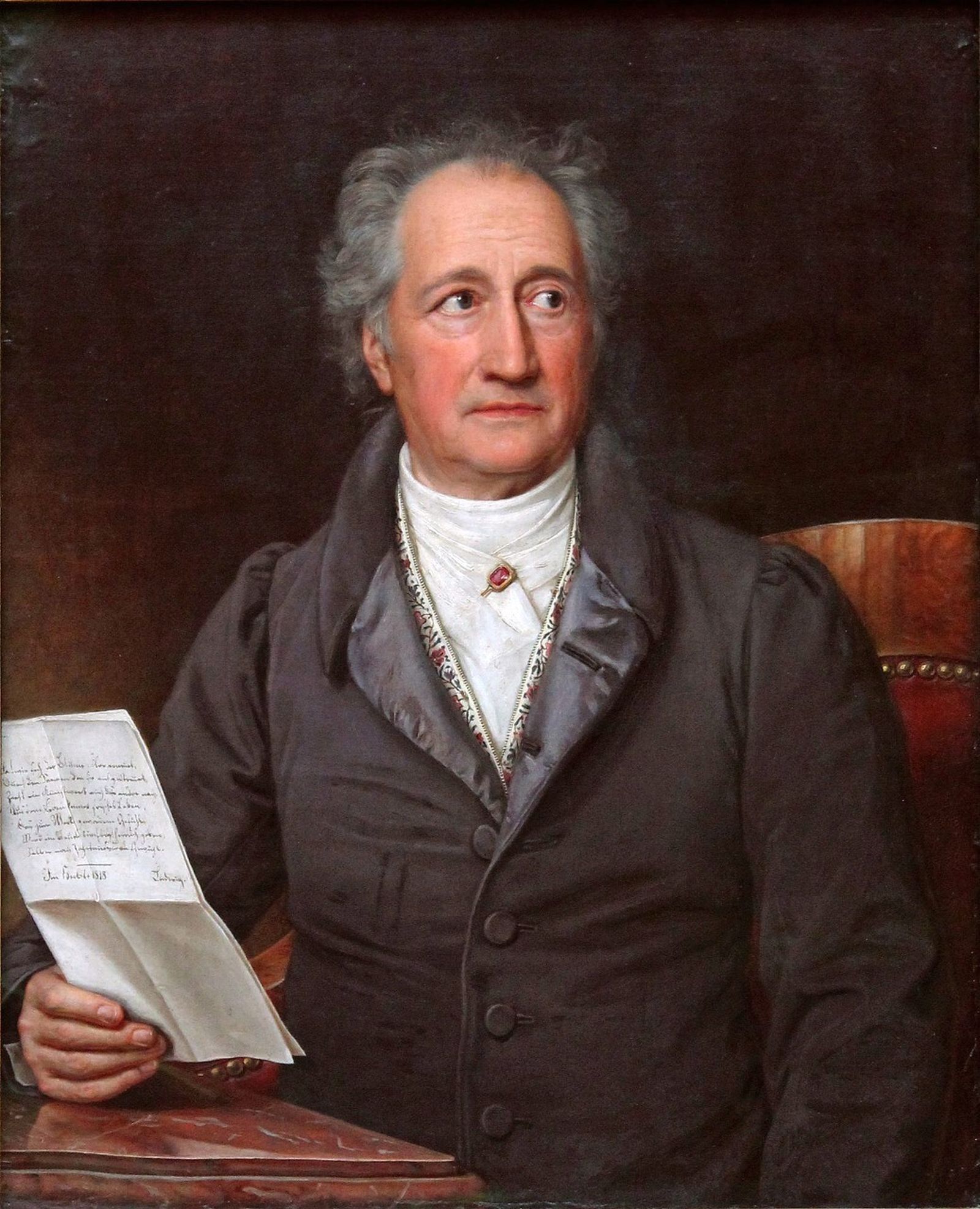 Johann Wolfgang von Goethe, según el retrato de Joseph K. Stieler (1820).
