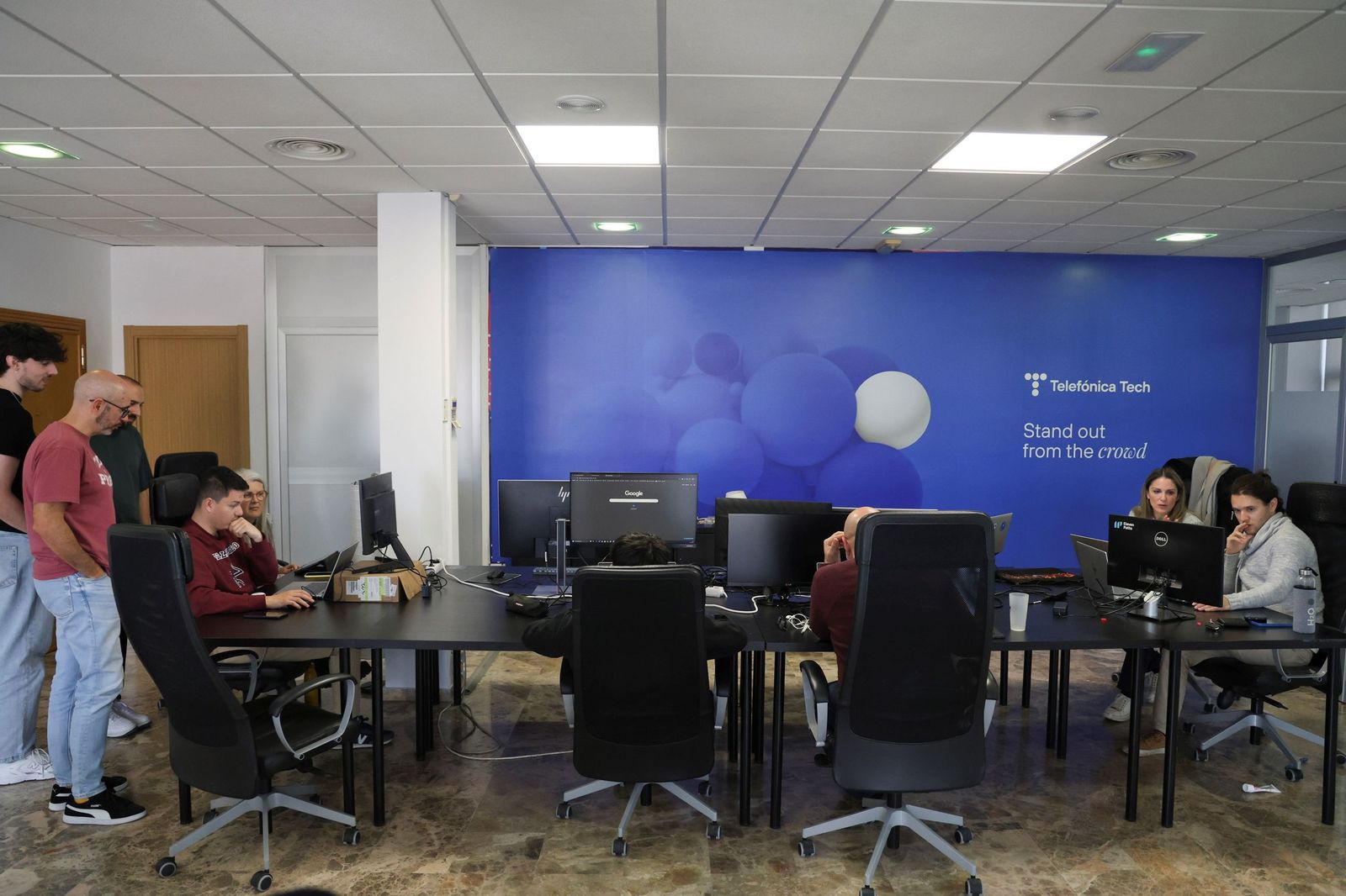 Parte del equipo de Telefónica Tech en Málaga.