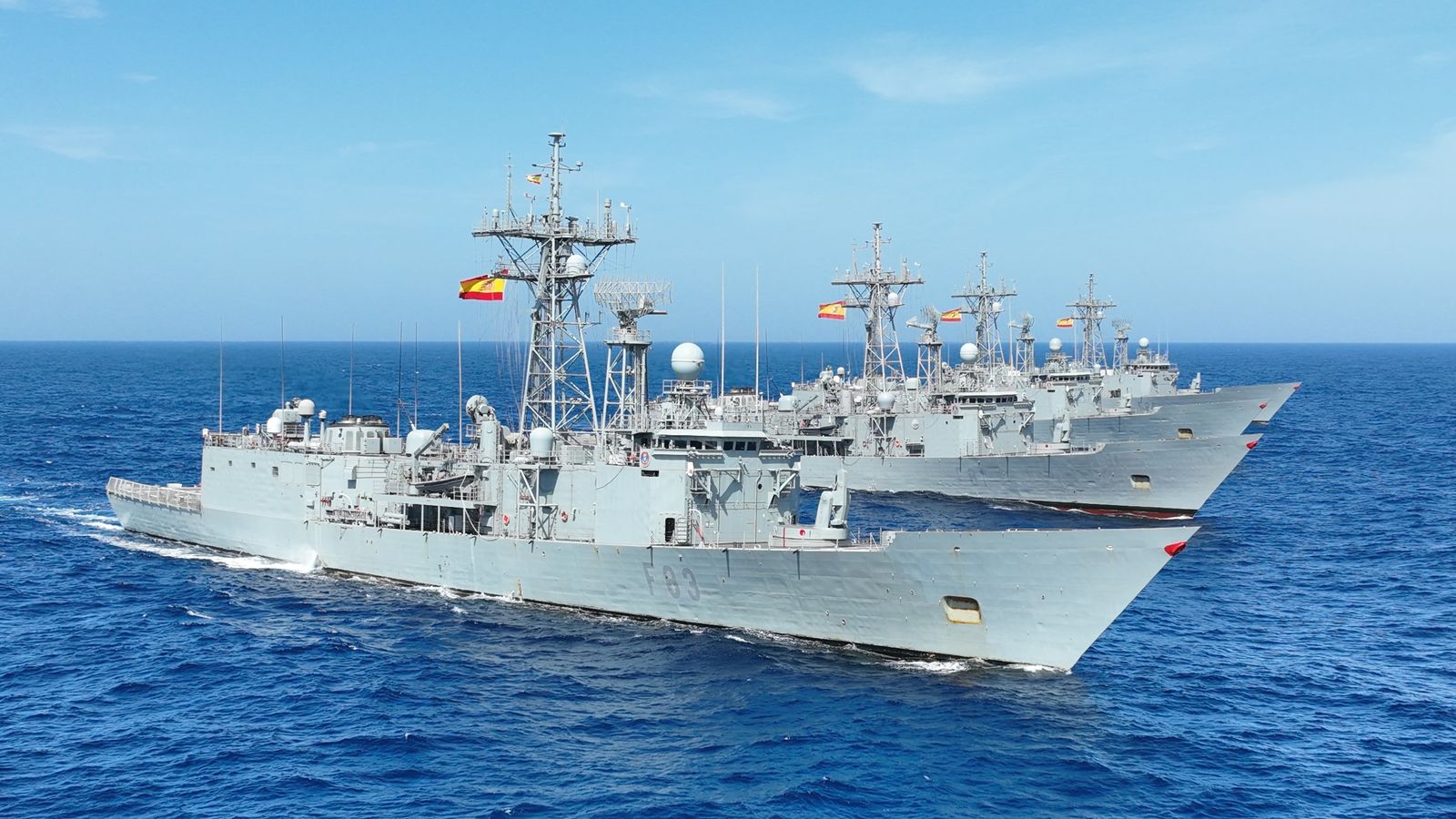 Formación de fragatas de la 41ª Escuadrilla en una imagen de la Armada.
