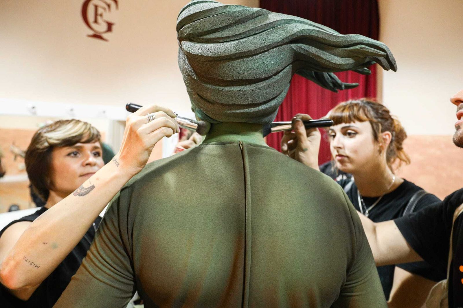 El ambiente en camerinos del teatro