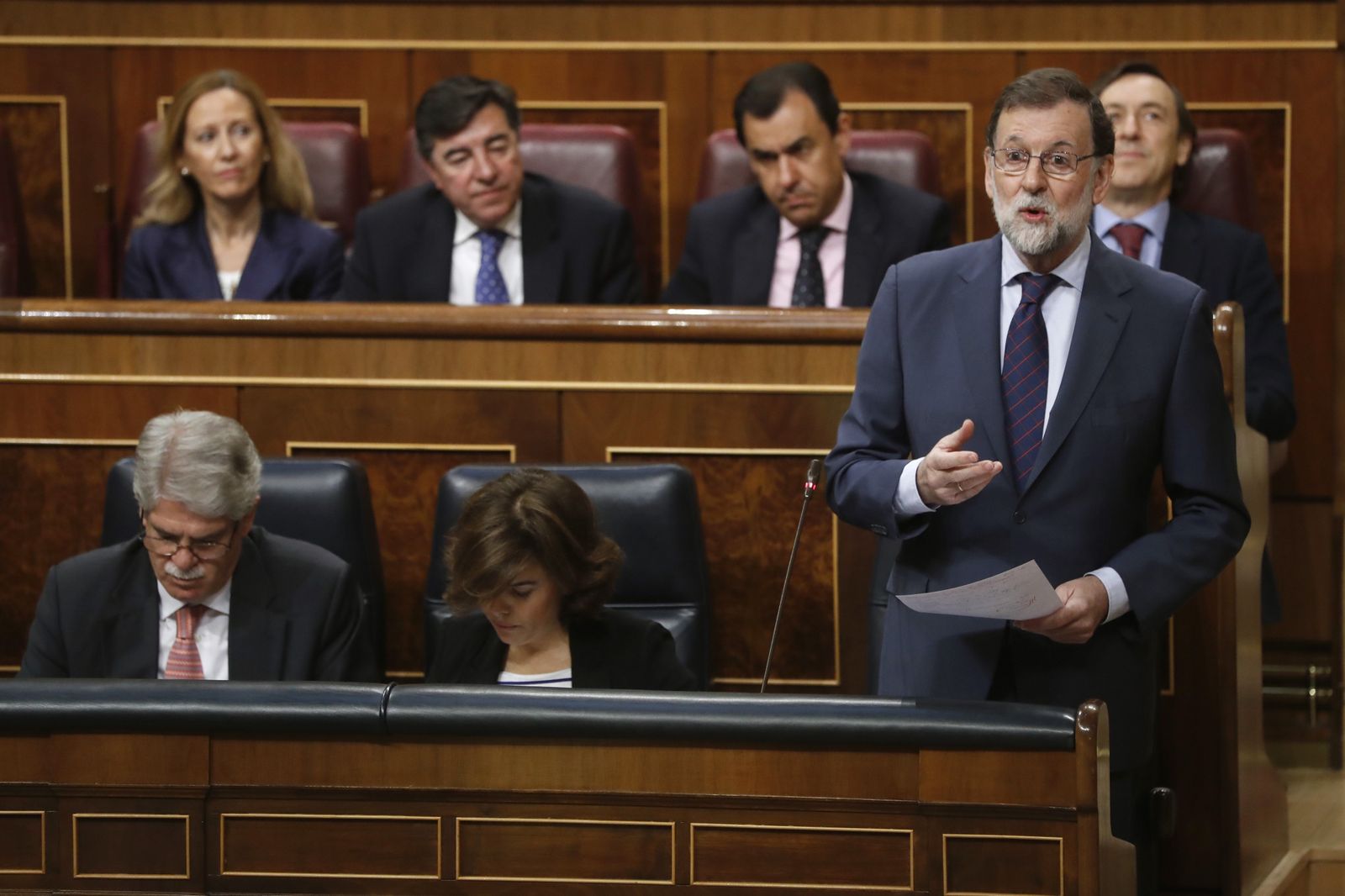 Mariano Rajoy, en su escaño del Congreso.