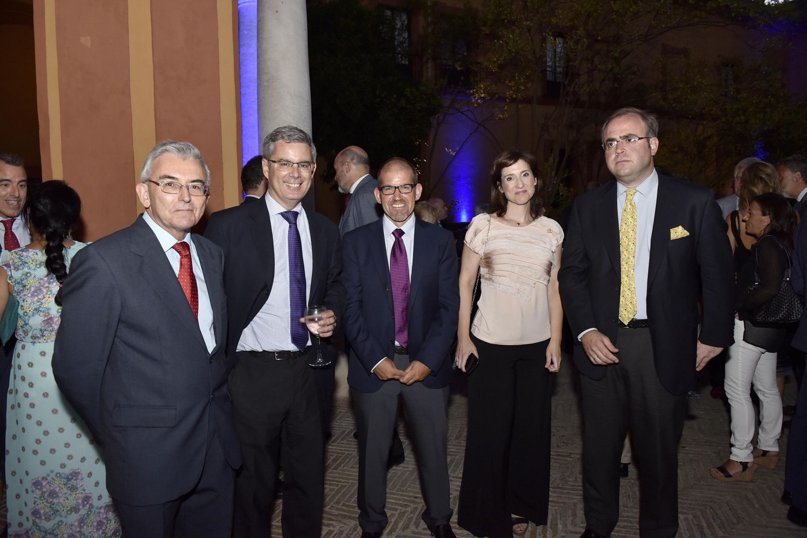 Los periodistas José Joaquín León; Juan Carlos Blanco, portavoz del Gobierno andaluz; Juan Carlos Zambrano, Carmen González, de Mercadona, y Carlos Navarro Antolín.