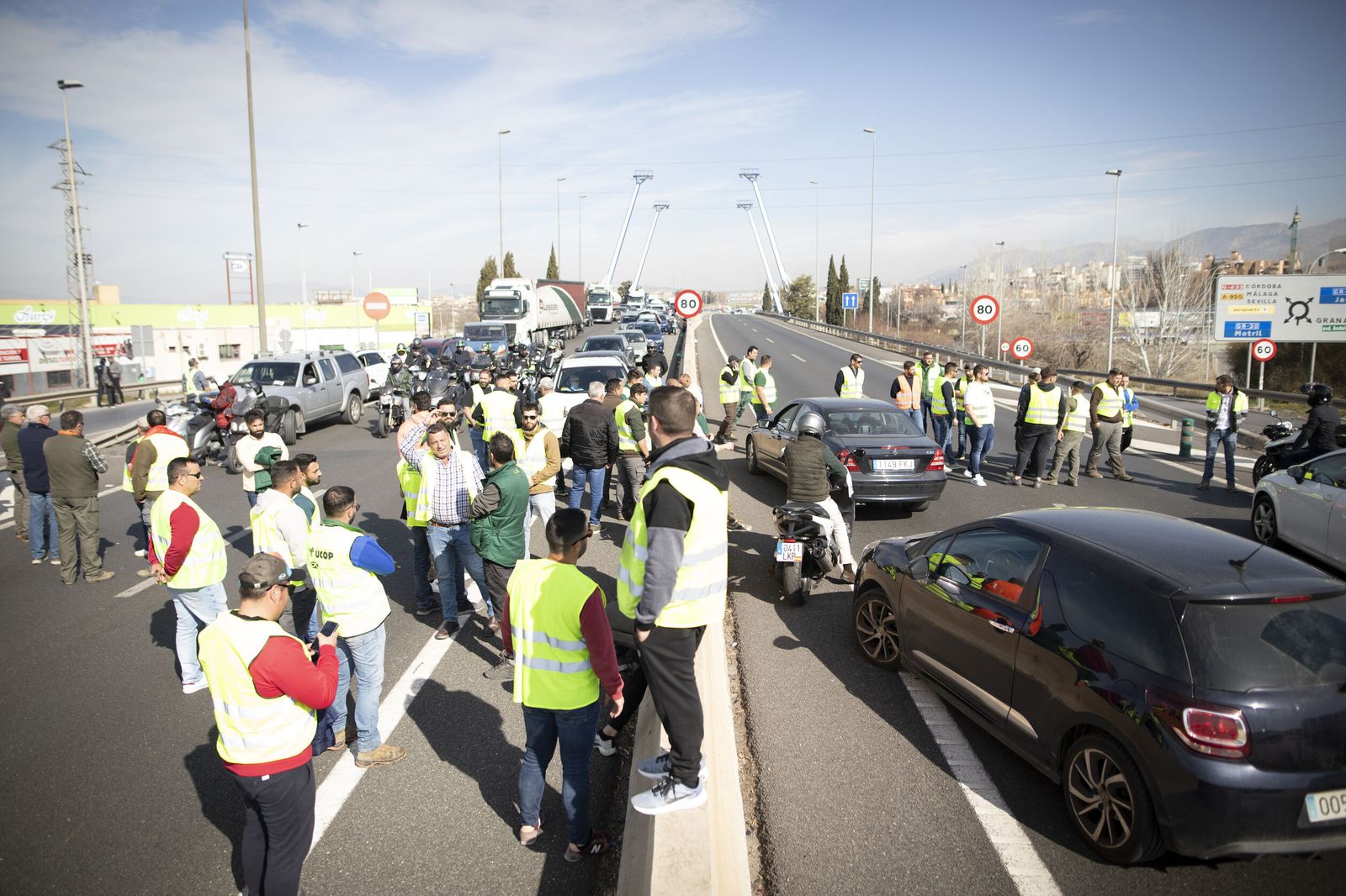 Imagen de archivo de la anterior protesta en las carreteras de Granada.