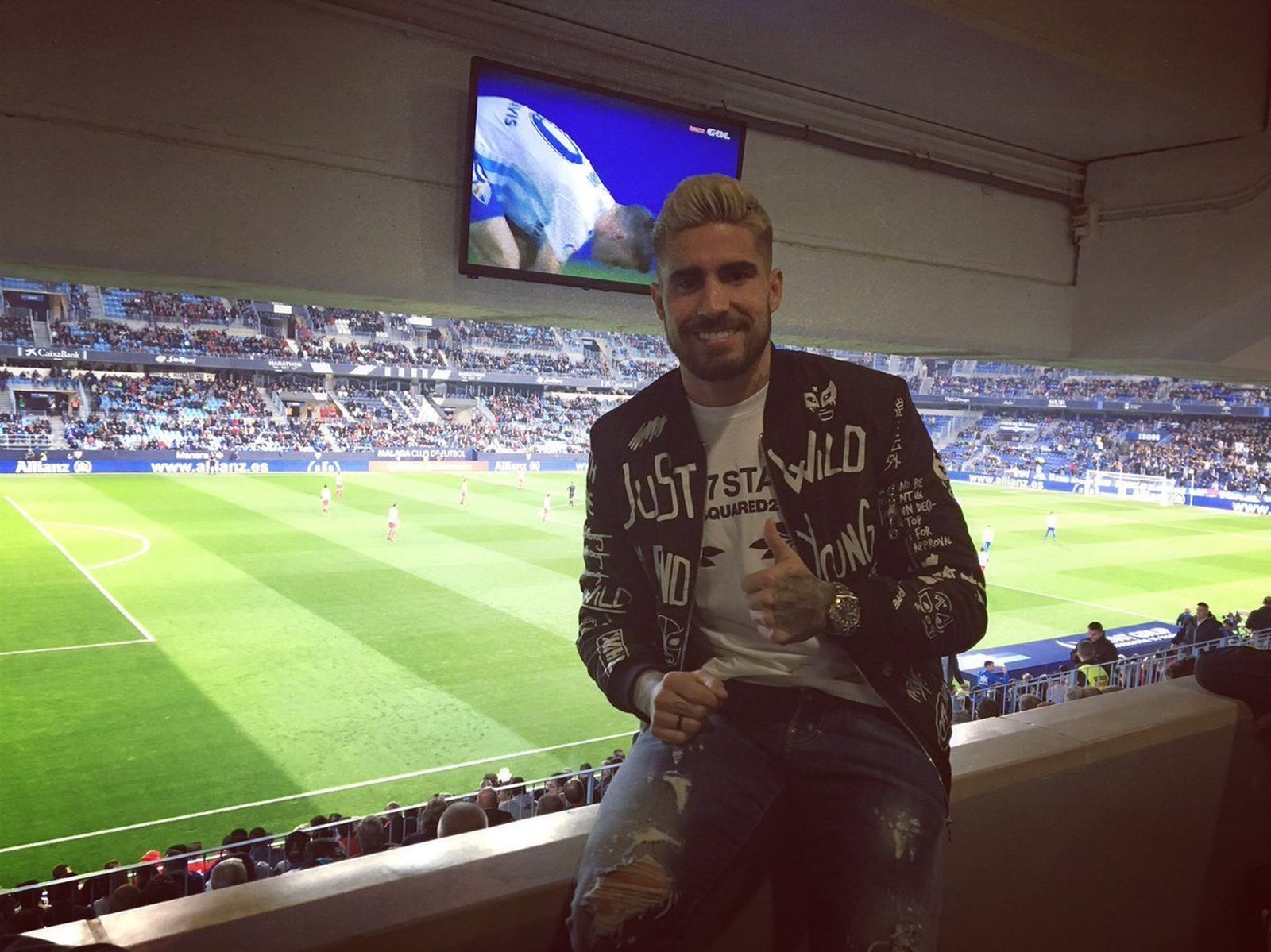 Samu García, en La Rosaleda.