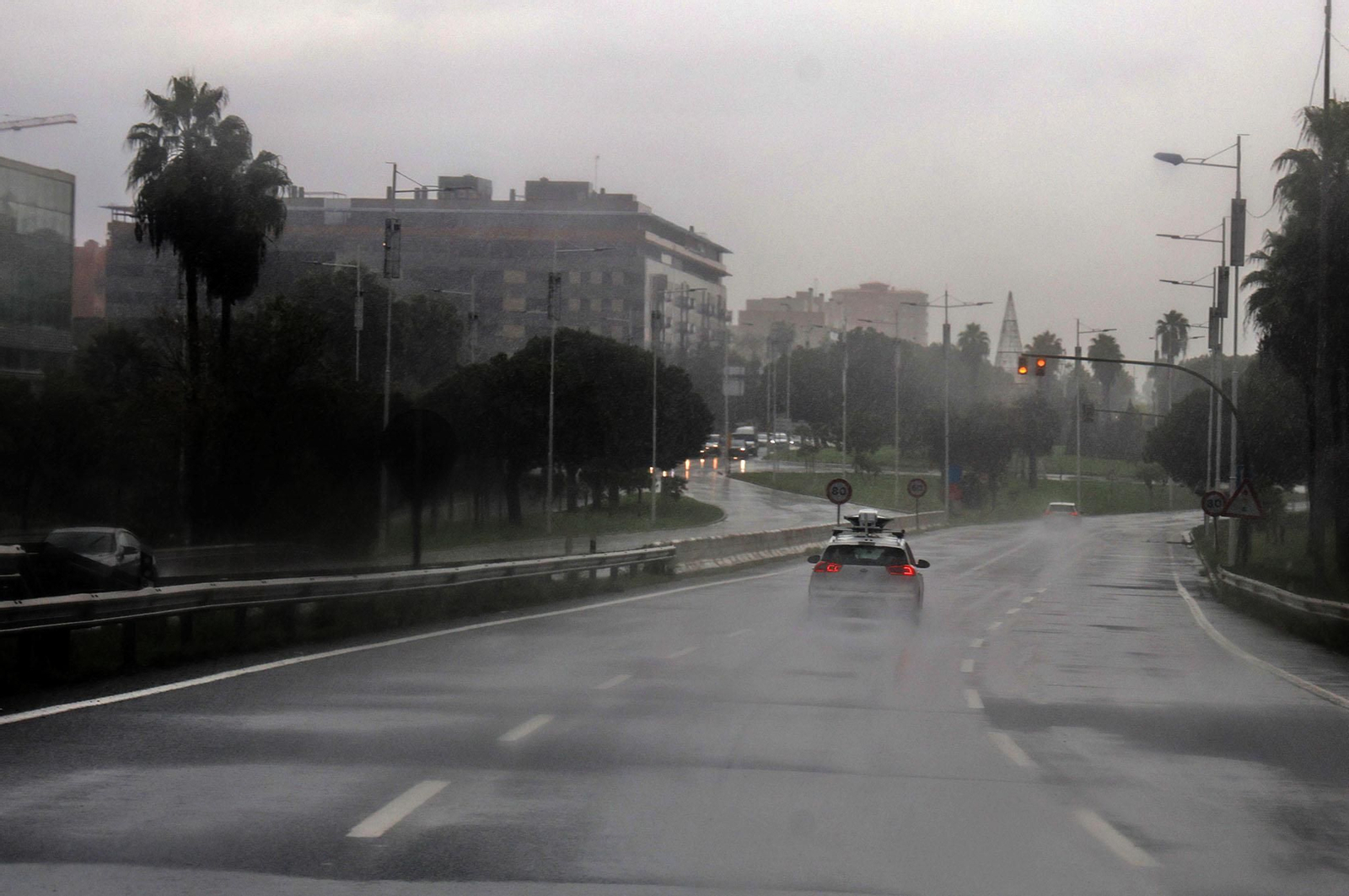 Imágenes del paso de la DANA por Huelva en la mañana del viernes