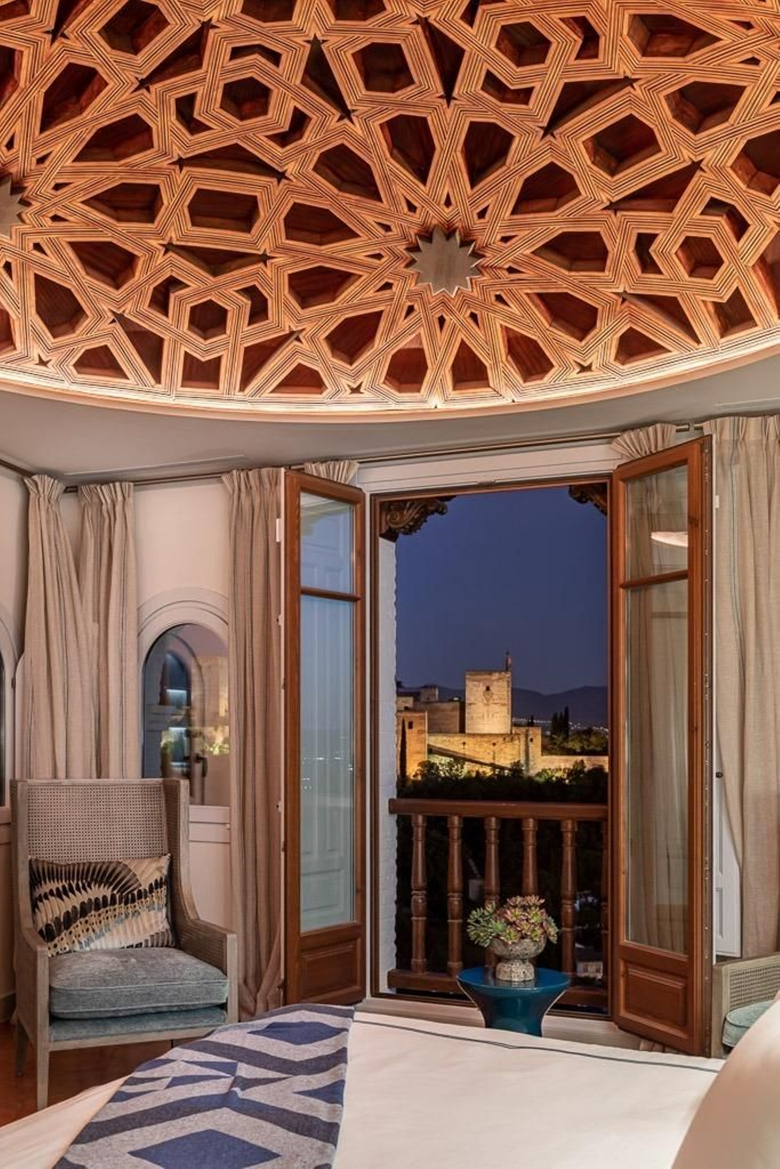 Desde las habitaciones del carmen se ve La Alhambra