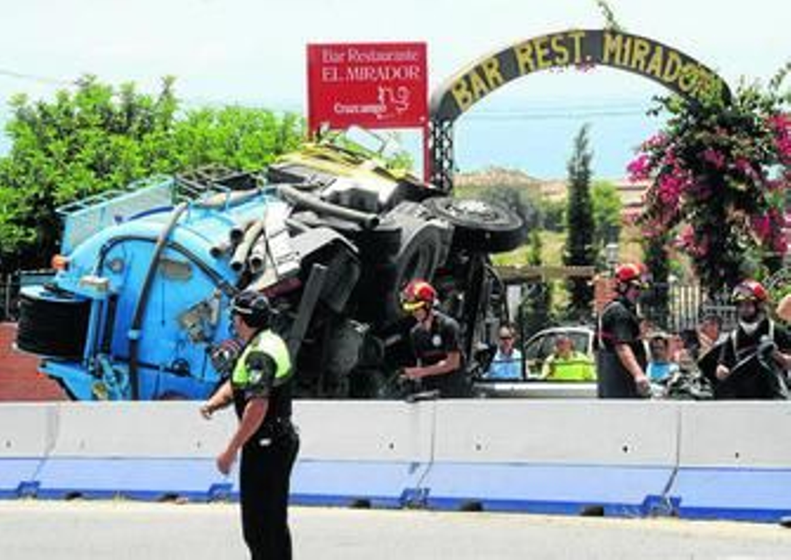 Imagen del camión que provocó ayer el accidente mortal en Marbella.