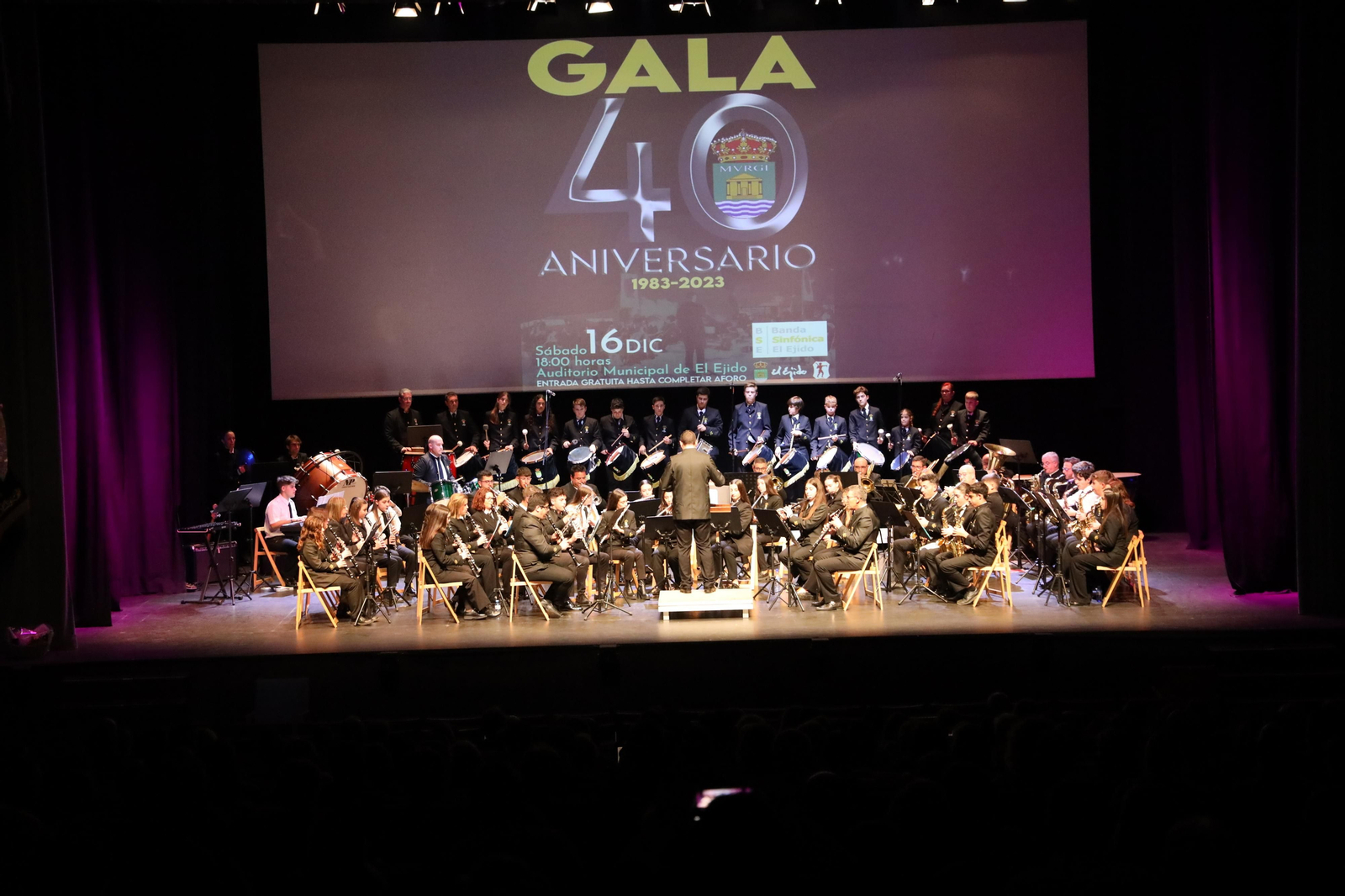 La Banda Sinfónica de El Ejido celebra su 40º aniversario con un concierto en el Teatro Auditorio