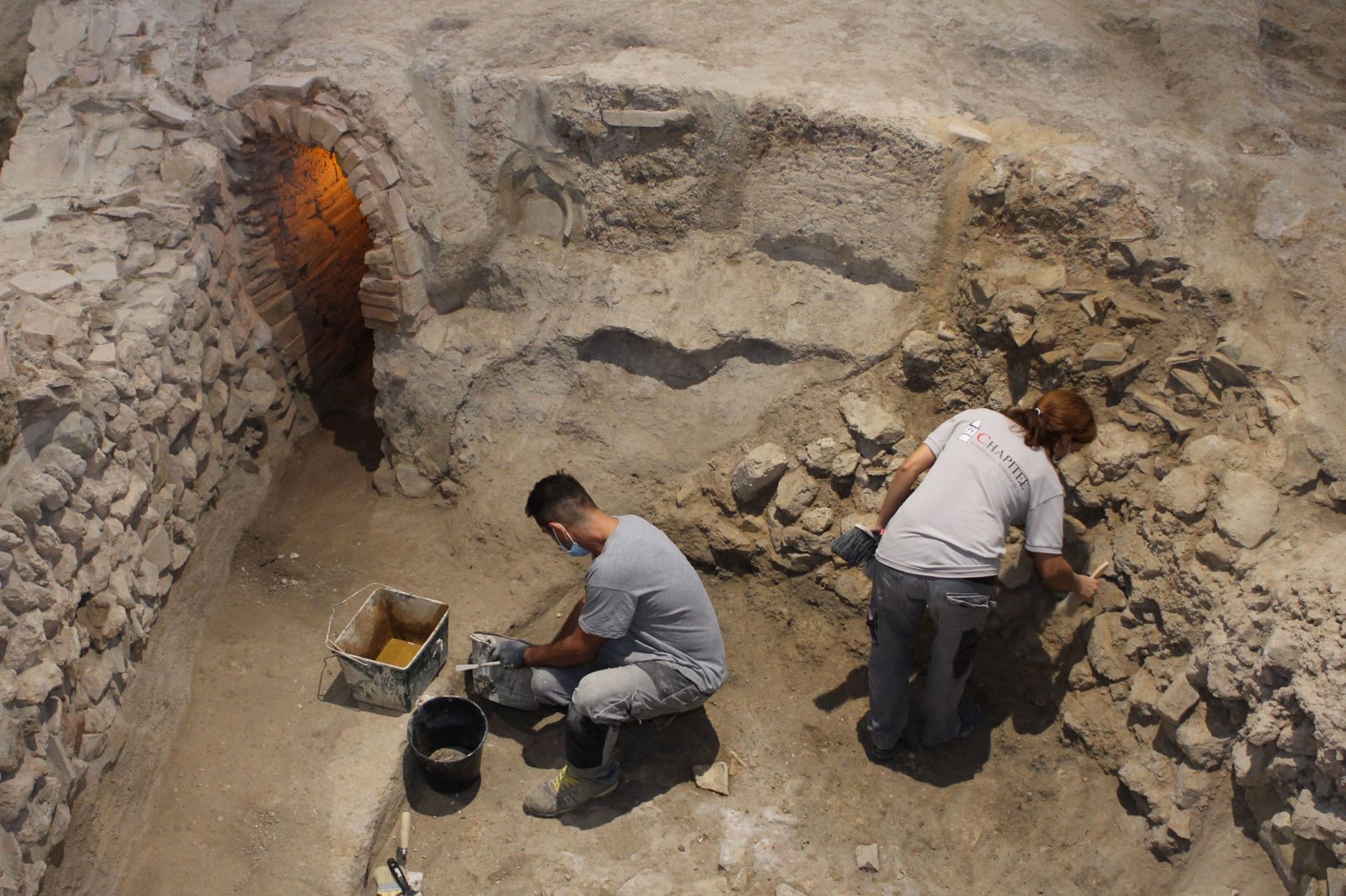 Trabajos en el yacimiento arqueológico de los alfares romanos de Los Tejares.