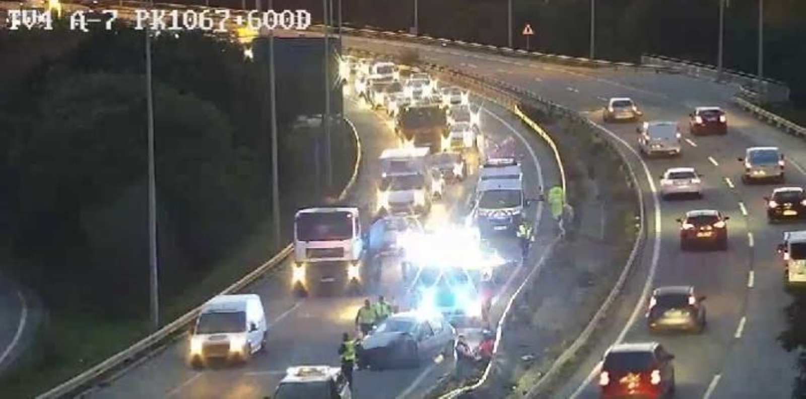 Accidente ocurrido en la A7 en Estepona