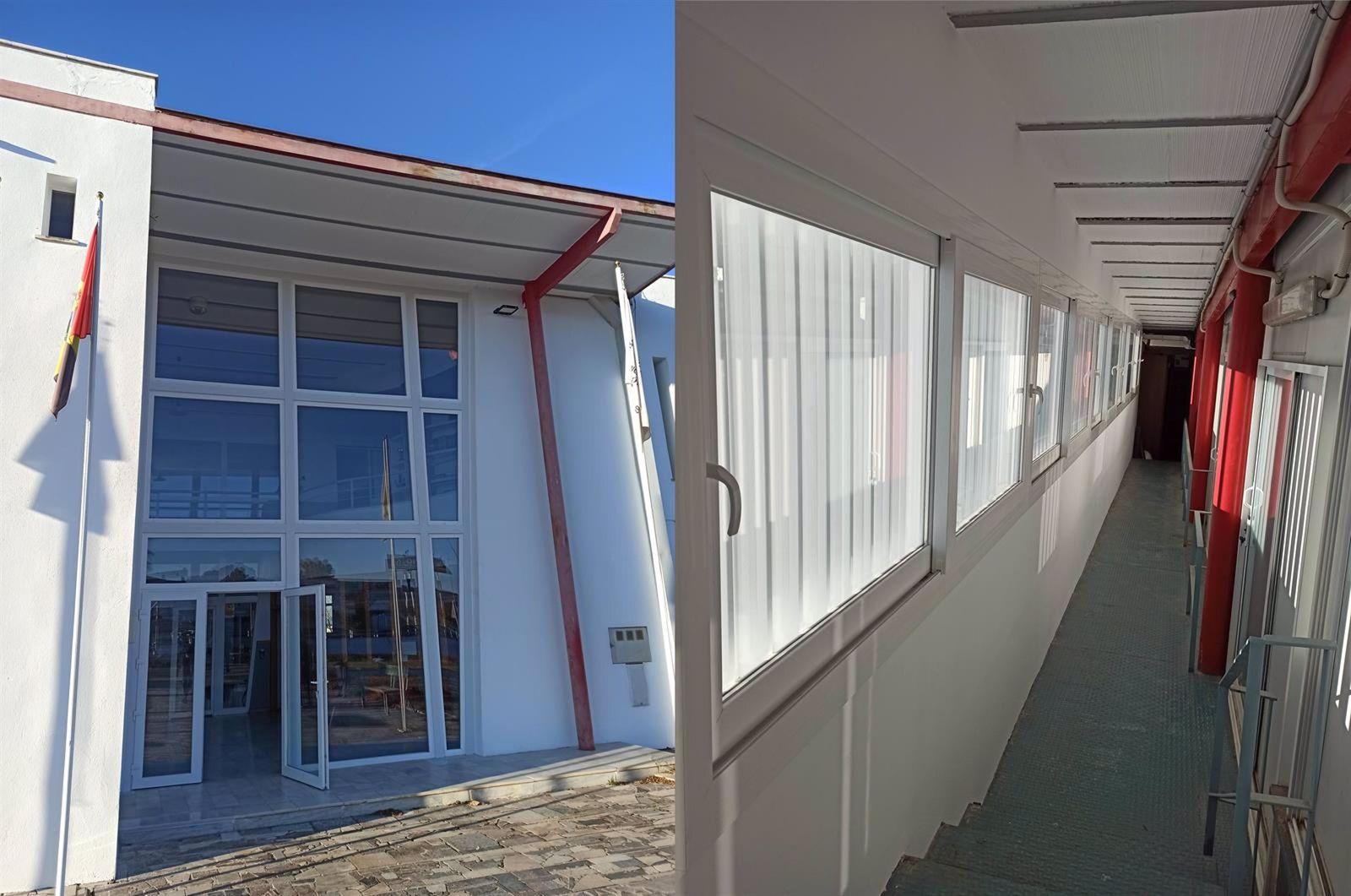 Exterior e interior del parque de Peñarroya-Pueblonuevo, tras la intervención.