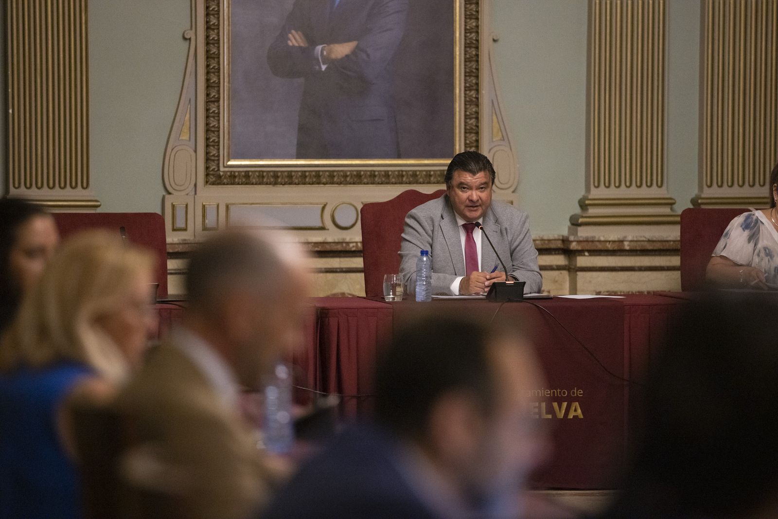 Imágenes del pleno en el Ayuntamiento de Huelva del miércoles 7 de agosto
