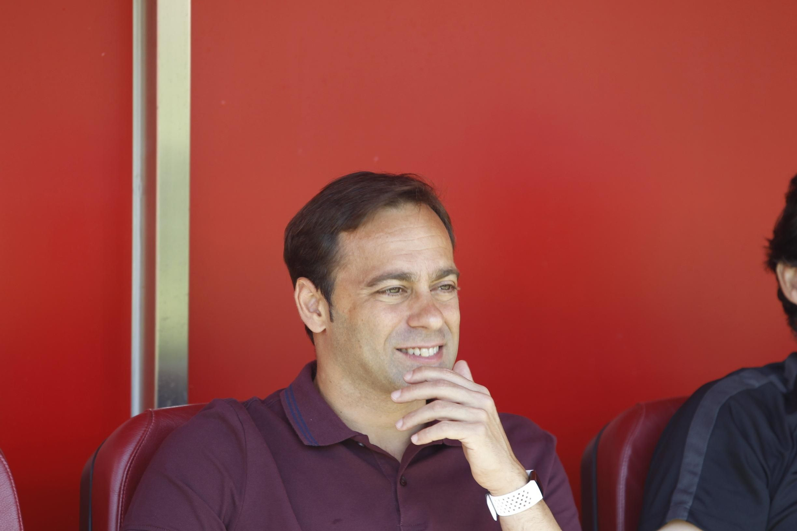 Fran Fernández sonriente antes del duelo contra el Alcorcón