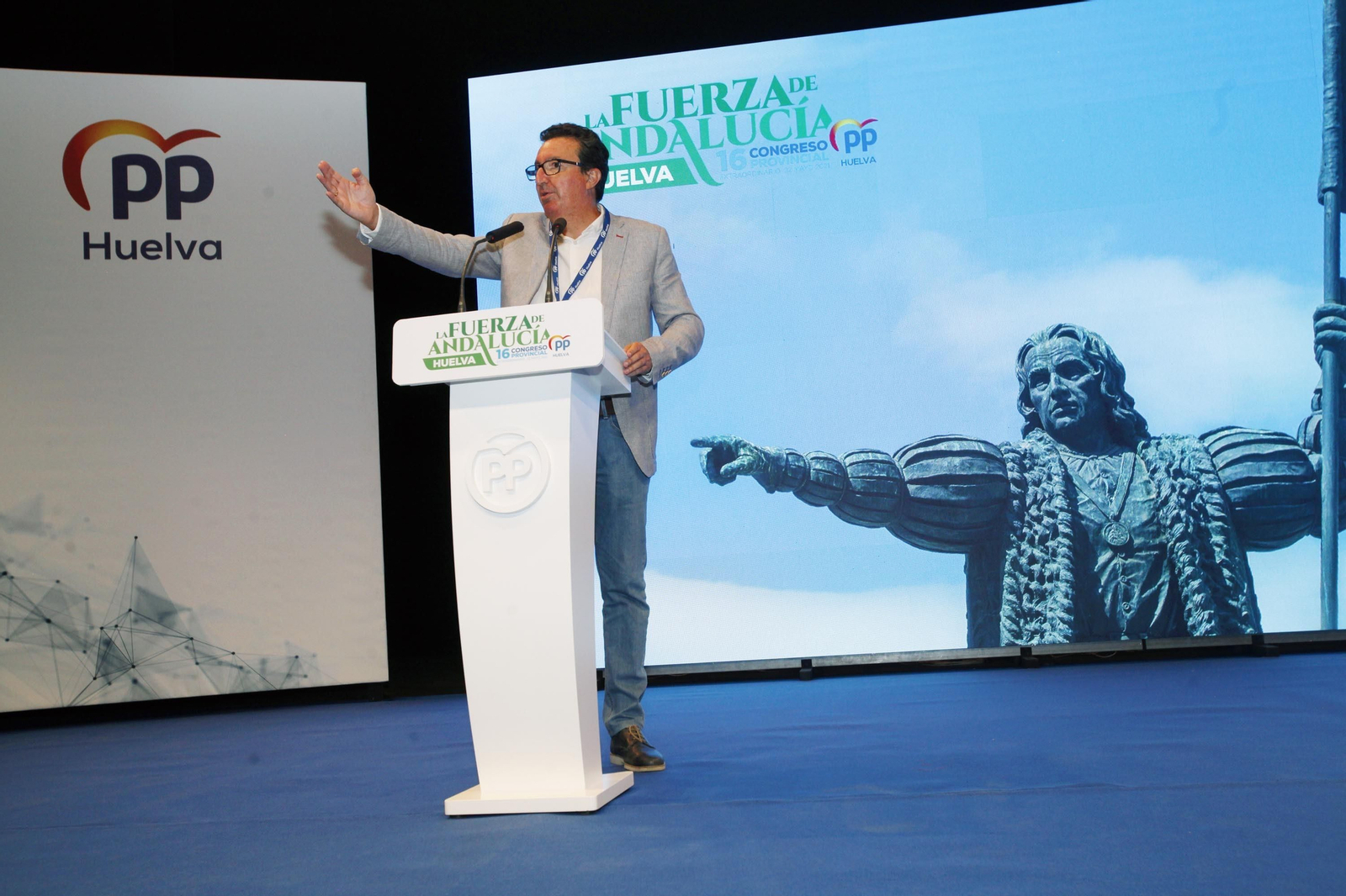 Manuel Andrés González, en su intervención tras ser reelegido presidente provincial del PP