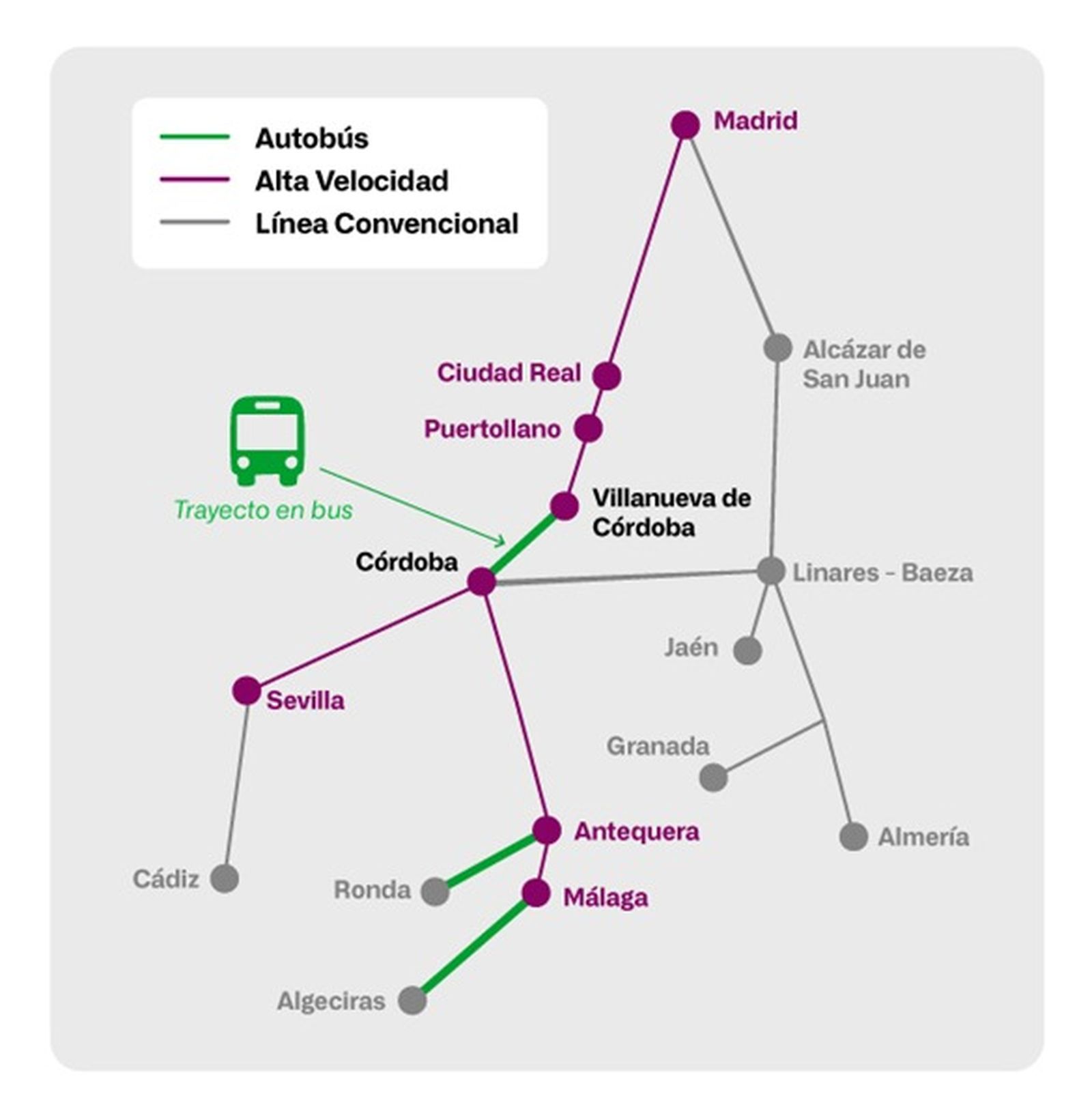 Mapa de transporte alternativo de Renfe.
