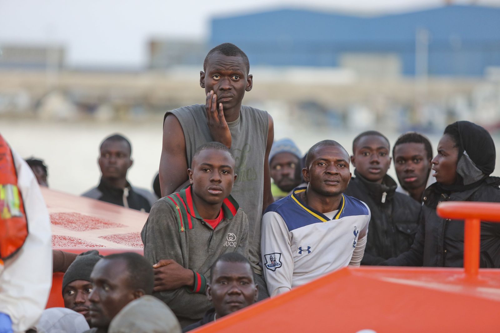 Llegada de patera al puerto de Málaga el 18 de julio de 2018